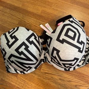 Gray and black PINK bra NWT